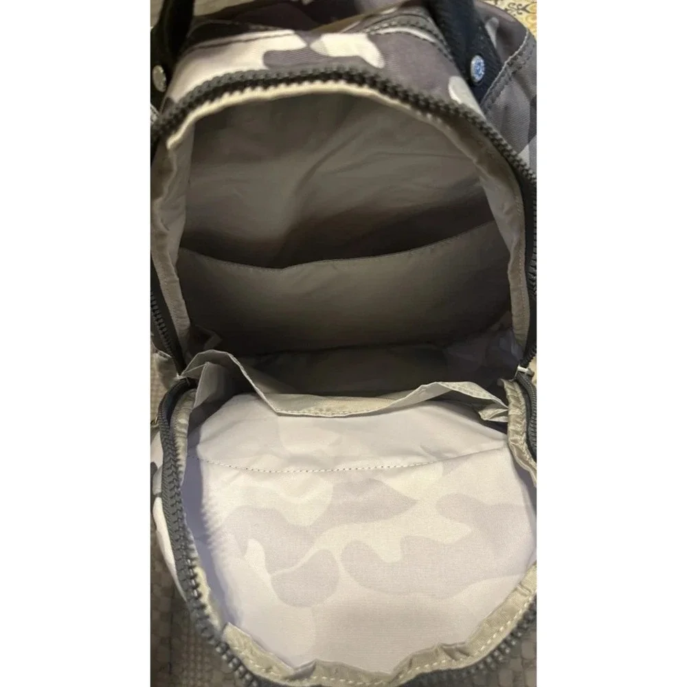Kipling Seoul Laptop Backpack Grey Camo Tonal NWT! MSRP $134